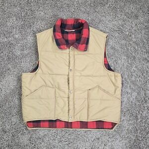 Woodfield Vest Mens Tan Outdoor Wear Made In USA‎ VTG